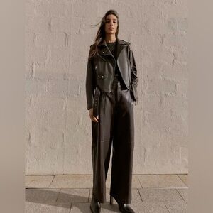 Zara Brown Faux Leather Jacket